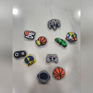 New Colorful Gaming and Sports Shoe Charms Set Of 10